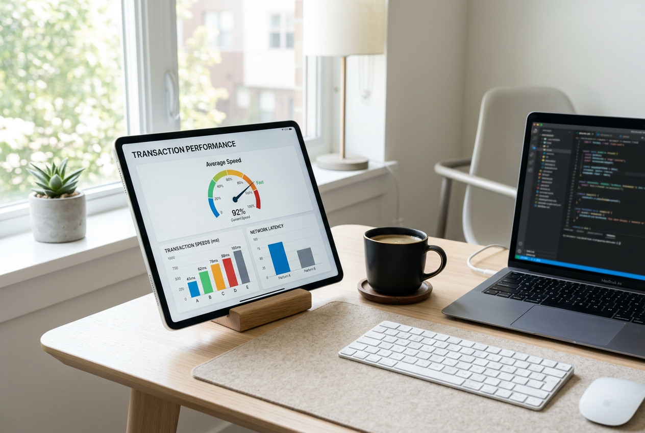 Tablet z dashboardem finansowym